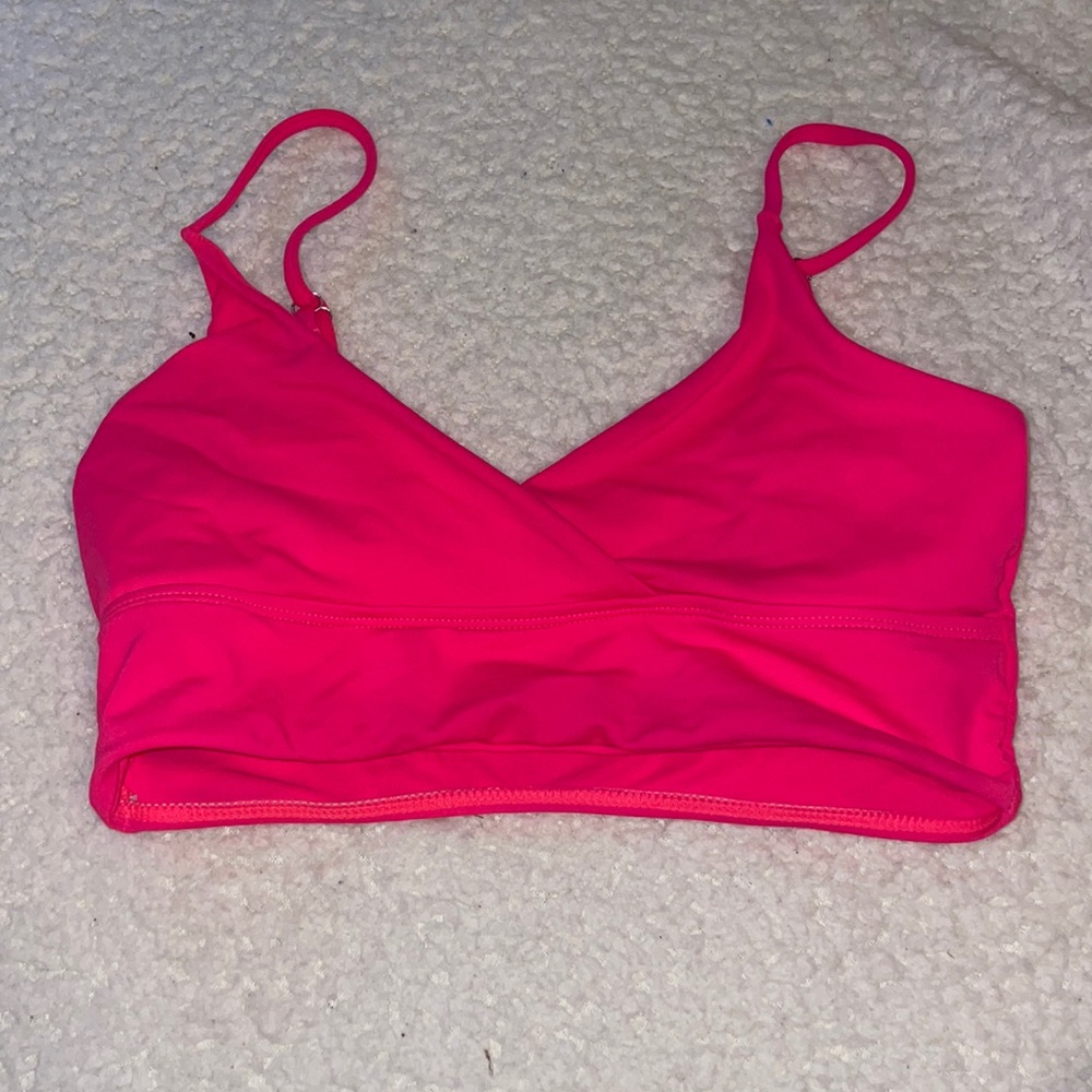 hot pink swim suit top